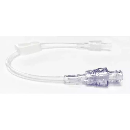 Extension Set | Injection Site with Flow Regulator | 19”  Features:  • Made from Medical Grade PVC, non-pyrogenic • Individually packaged / sterile • Needle free • Latex free • DEHP free