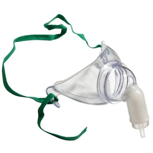 The Adult Tracheostomy Mask is Latex-free and features a 360 degree swivel in 2 places that allows access from either side of the user and comes with a removable adapter to fit with aerosol or oxygen supply tubing.
